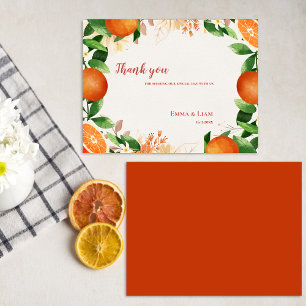 Carte Postale Aquarelle Orange Fruit Citrus Mariage Merci