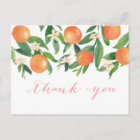 Aquarelle Oranges Citrus fleurs de fruits merci