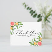 Carte Postale Aquarelle Oranges et Grappes Merci d'été (Debout devant)