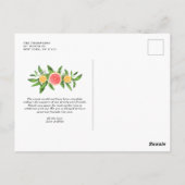 Carte Postale Aquarelle Oranges et Grappes Merci d'été (Dos)