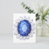 Carte Postale Aquarelle originale Royal Sapphire (Debout devant)