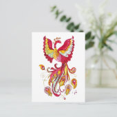 Carte Postale Aquarelle ou Phoenix Imaginaire Bird (Debout devant)