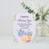 Carte Postale Aquarelle Oubliez-Moi Pas Fleurs Citation Ami (Debout devant)