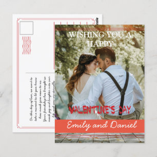 Carte Postale Aquarelle Ours Photo Valentine's Day personnalisée