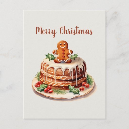 Carte Postale aquarelle pain d'épices cake ajouter du texte (Devant)