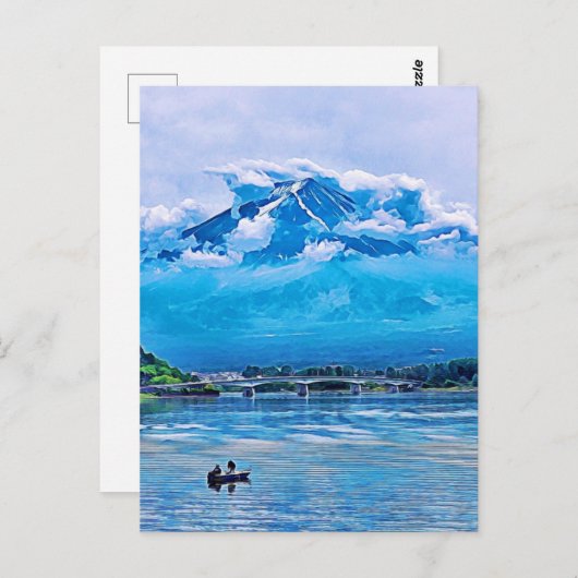 Carte Postale Aquarelle paisible Design d'art japonais (Devant / Derrière)