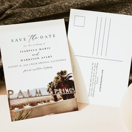 Carte Postale Aquarelle Palm Springs California Desert Boho