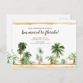 Carte Postale Aquarelle Palm Tree Moving Faire-part (Devant / Derrière)