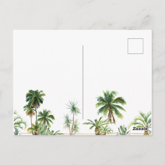 Carte Postale Aquarelle Palm Tree Moving Faire-part (Dos)