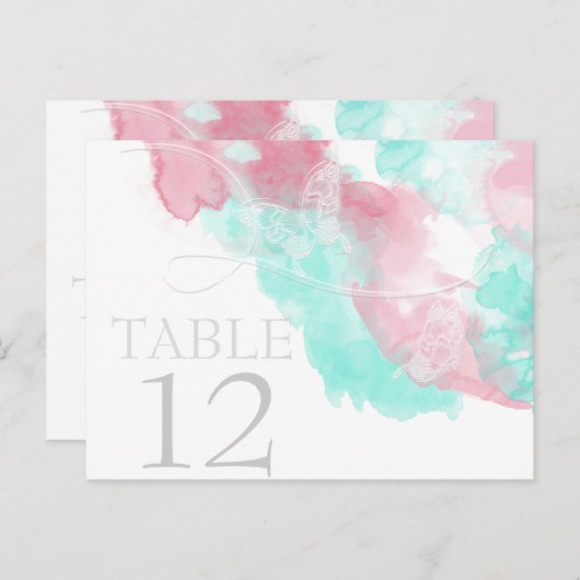 Carte Postale Aquarelle Papillon à tête blanche Mariage (Devant / Derrière)