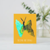 Carte Postale Aquarelle papillon aqua joli (Debout devant)