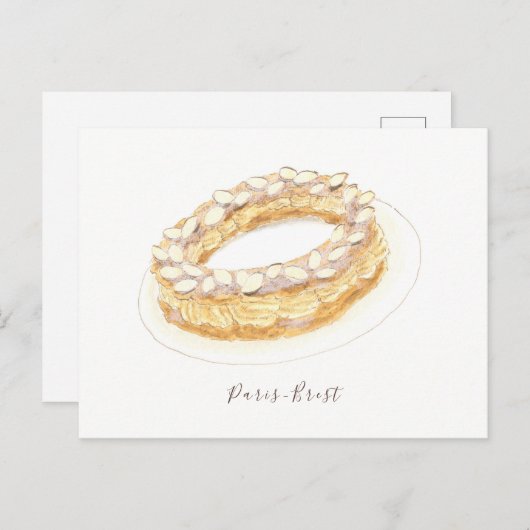 Carte Postale Aquarelle Paris-Brest (Devant / Derrière)