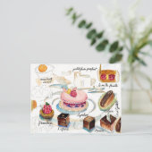 Carte Postale Aquarelle Paris Pâtisserie (Debout devant)
