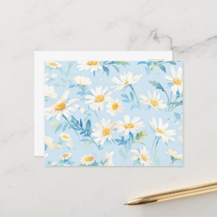 Carte Postale Aquarelle Pastel Daisies