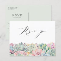 Aquarelle Pastel Succulents Garland Wedding RSVP