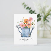 Carte Postale Aquarelle peinte à la main Floral (Debout devant)