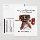 Carte Postale aquarelle peinture de Boxer + Paradis, incendie CA (Devant / Derrière)