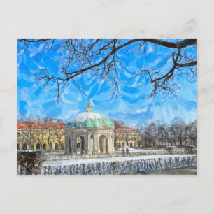 Carte Postale Aquarelle peinture de munich ville. hofgarte