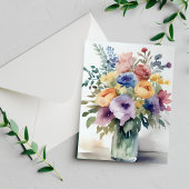 Carte Postale Aquarelle peinture florale Bouquet
