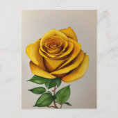Carte Postale Aquarelle peinture rose jaune (Devant)