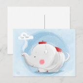 Carte Postale Aquarelle personnalisée Teacup Elephant (Devant / Derrière)