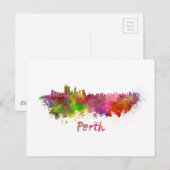 Carte Postale Aquarelle Perth (Devant / Derrière)
