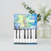 Carte Postale Aquarelle Piano (Debout devant)