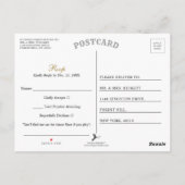 Carte Postale Aquarelle Pine Boughs Mariage d'hiver RSVP (Dos)