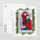 Carte Postale Aquarelle Pine Frame Couple Photo Holiday (Devant / Derrière)