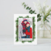 Carte Postale Aquarelle Pine Frame Couple Photo Holiday (Debout devant)