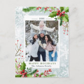 Carte Postale Aquarelle Pine Mistletoe Noël PHOTO Vacances (Devant)