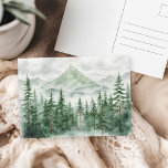 Carte Postale Aquarelle Pine Trees Forêt de montagne<br><div class="desc">Carte postale Watercolor Pine Trees Mountain Forest.</div>