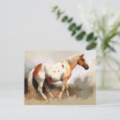 Carte Postale Aquarelle Pinto Horse (Debout devant)