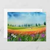 Carte Postale Aquarelle pittoresque (Devant / Derrière)