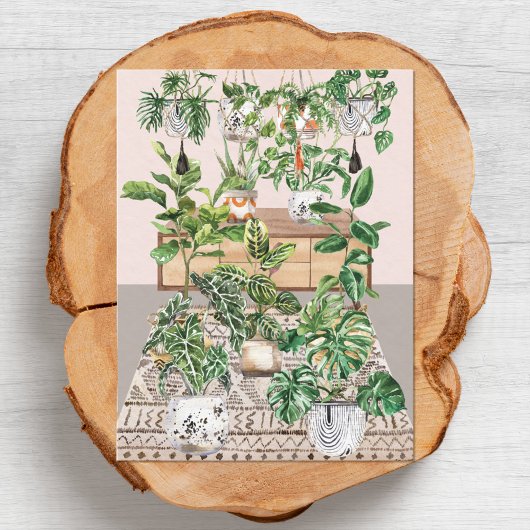 Carte Postale Aquarelle Plantes tropicales