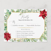 Carte Postale Aquarelle Poinsettia Mariage de vacances RSVP (Devant)