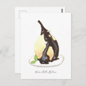 Carte Postale Aquarelle Poire Belle Hélène (Devant / Derrière)