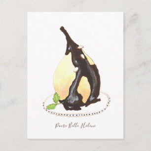 Carte Postale Aquarelle Poire Belle Hélène