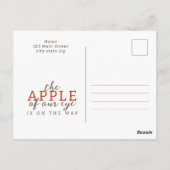 Carte Postale Aquarelle Pomme de notre oeil Chute bébé Douche (Dos)