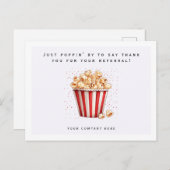 Carte Postale Aquarelle Popcorn Référence Merci Immobilier (Devant / Derrière)