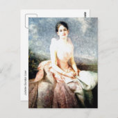 Carte Postale Aquarelle portrait de Juliette Gordon Low (Devant / Derrière)