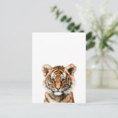 Carte Postale Aquarelle Portrait d'un petit tigre (Debout devant)