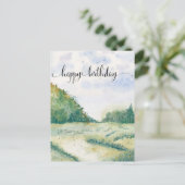 Carte postale aquarelle pour lui, champs aquarelle (Debout devant)