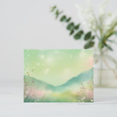 Carte Postale Aquarelle Prairie Rêveuse en Pastel (Debout devant)