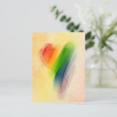 Carte Postale Aquarelle Rainbow Heart (Debout devant)