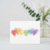 Carte Postale Aquarelle Rainbow Hearts (Debout devant)