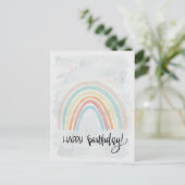 Carte Postale Aquarelle Rainbow Modern Joyeux anniversaire (Debout devant)