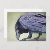 Carte postale Aquarelle Raven (Devant / Derrière)