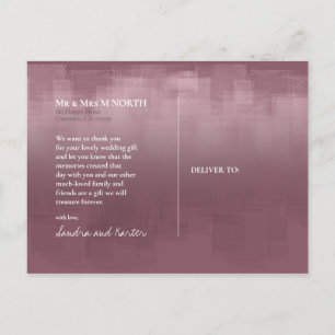 Carte Postale Aquarelle Réflexions Merci Mauve ID774