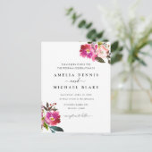 Carte Postale Aquarelle Ressort Faire-part de mariage floral (Debout devant)